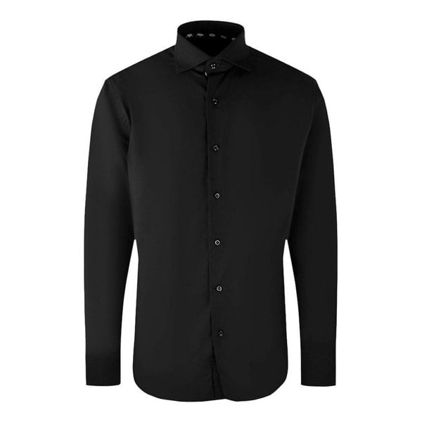Aquascutum Mens Plain Long-Sleeved Shirt - Black