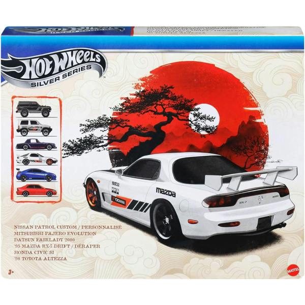 Hot Wheels Silver Series Streets of Japan 1:64 Die-Cast Toy Cars 6 Pack