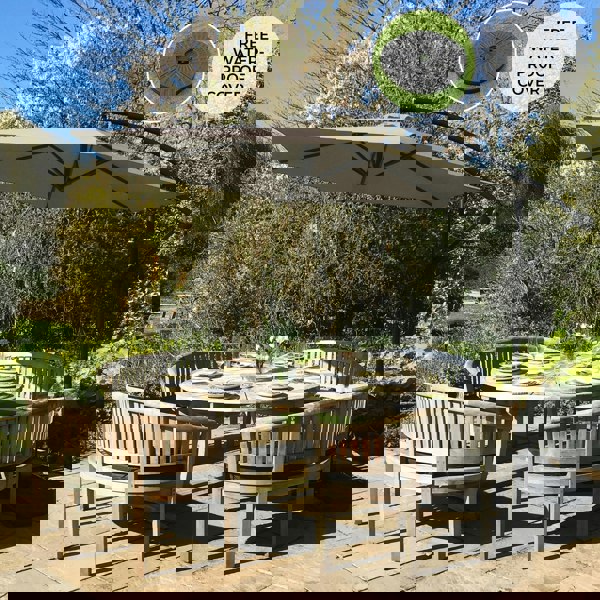 Monstershop Beige Cantilever Parasol & Fan Base