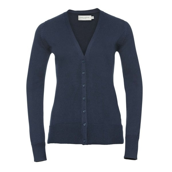 Russell Collection Womens/Ladies Deep V Cardigan - French Navy