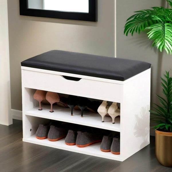 Rafaelo Mobilia Shoe Storage Bench 60CM White