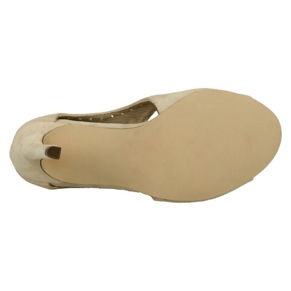 Spot On Ladies Spot On Open Toe Side Slit Heels