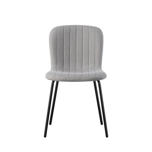 Set of 2 Teddy Faux Fur Stitched Design Dining Chairs Bella