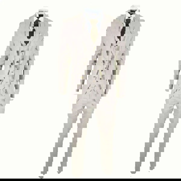 TruClothing James - Men's 3 Piece Cream Tailored Fit Suit