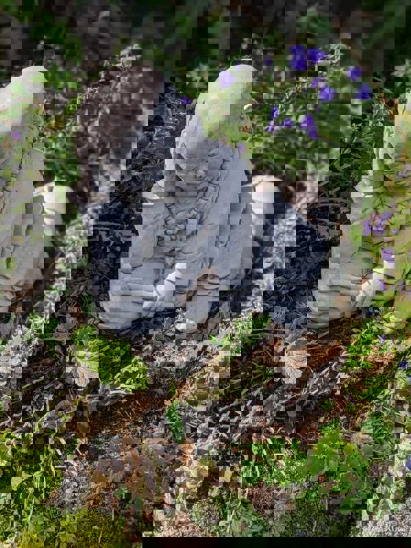 Stone Cast Drummer Monk Garden Ornament