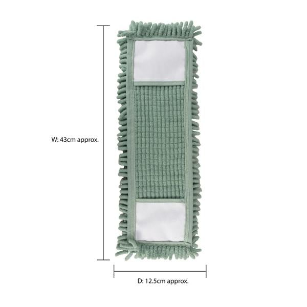 JVL Extendable Chenille Mop With 2 Replacement Heads - Green