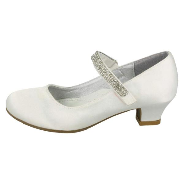 Spot On Girls Spot On Mid Heel Diamante Strap Shoes