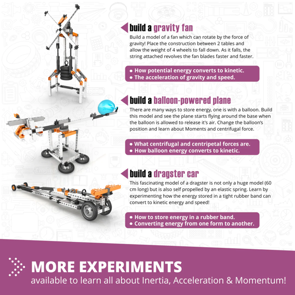 Engino STEM Newton's Laws: Inertia, Momentum, Kinetic & Potential Energy