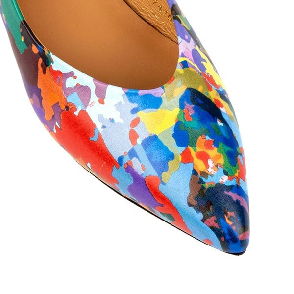 Embassy London Holly - Summer Colours - Women's leather almond toe flat slingback in vibrant colour