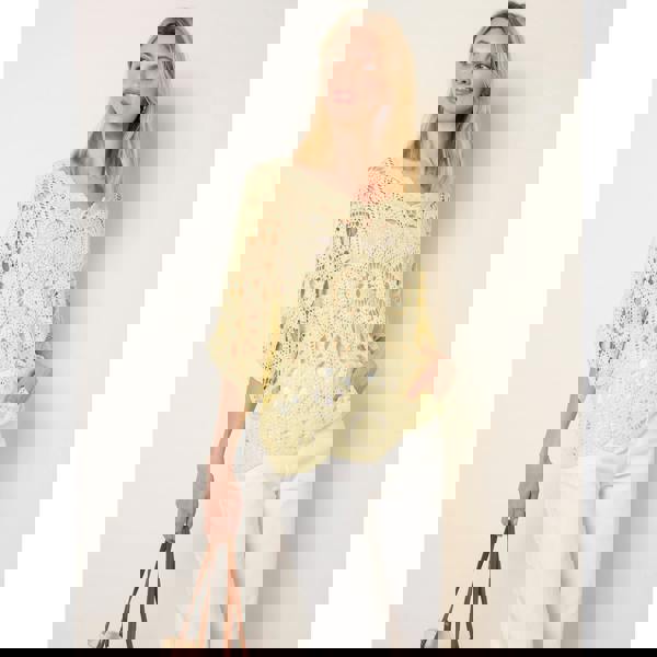 Blue Vanilla Crochet Detailed Kimono Top