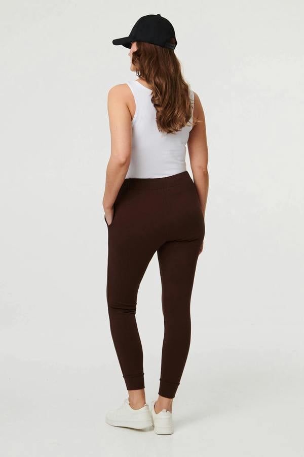 Brown | Adjustable Drawstring Waist Slim Joggers
