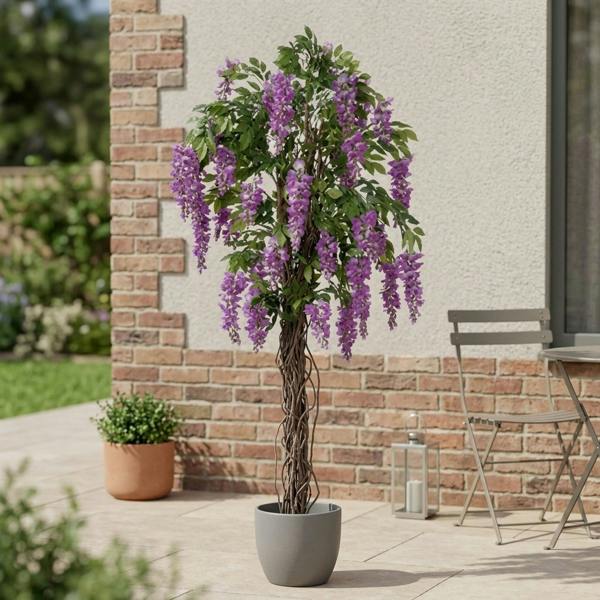 Garden Greatness Lifelike Purple Wisteria Potted Tree