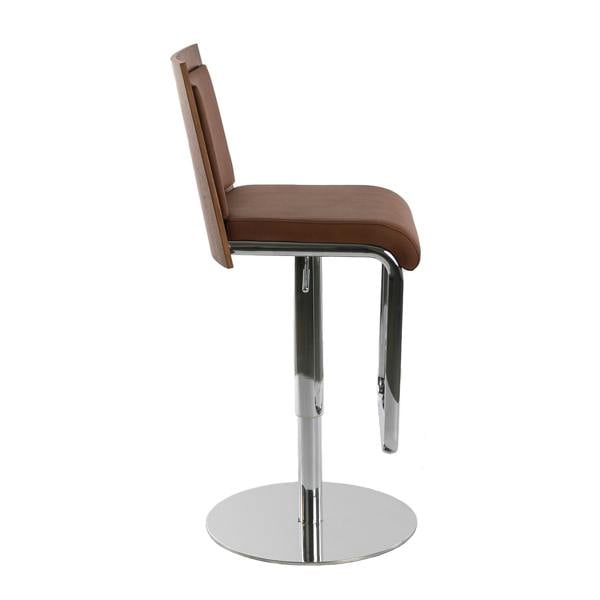 Angel Cerdá Brown and Walnut Leatherette Swivel Stool 4072