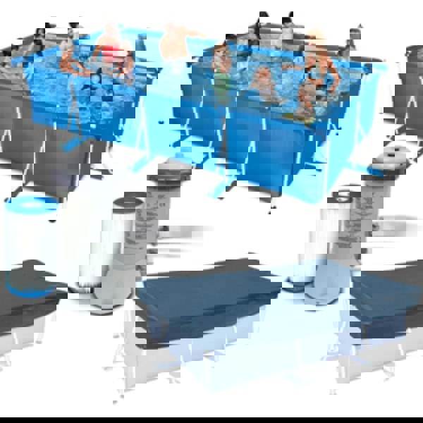 Intex Rectangular Metal Frame Pool With Filter Pump And A Cover