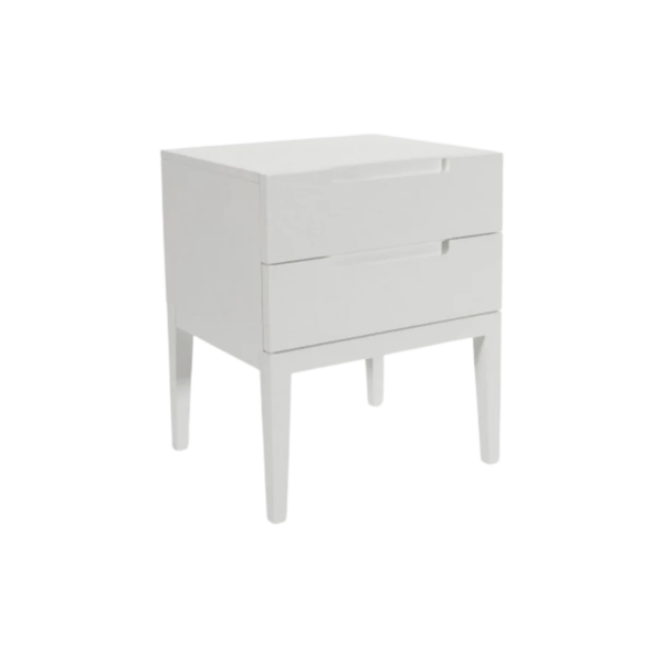 Orchid White Oak Wood 2 Drawer Bedside Table by Twenty10 Designs