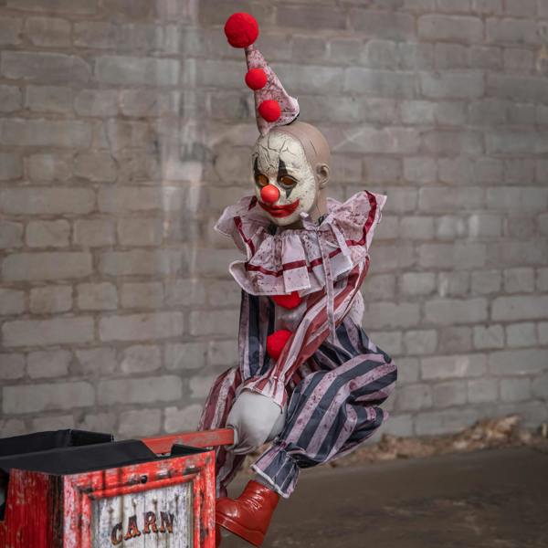 Samuel Alexander 91cm Tall See Saw Clowns Animated Halloween Decoration Prop with Red Glowing Eyes