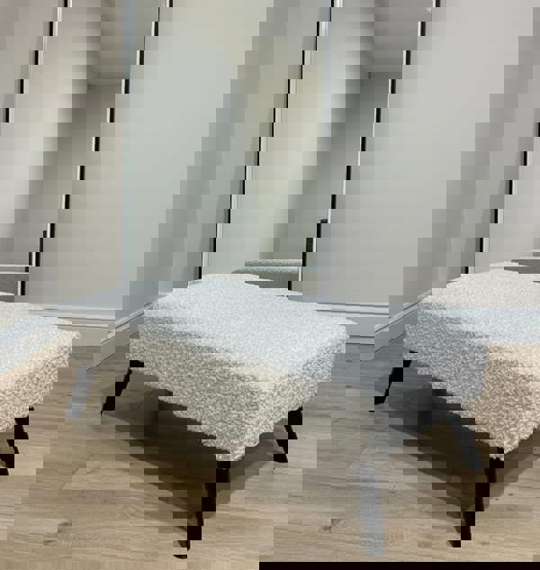 ISTOOLS Premium Teddy Bear Fluffy Creamy White Footstool Coffee Table Ottoman – Soft Plush, Stylish & Non-Storage