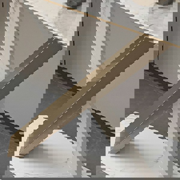 Jarawa Vintage Console Table, Gold & White-Rit Concept-Rit Concept