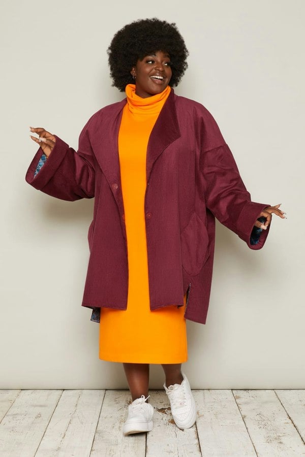 Bo Carter Hilmar Corduroy Oversized Jacket - Burgundy