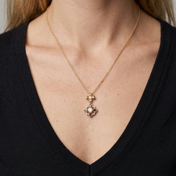 Uchi & Soto Kinmokusei Solid 925 Silver with 18K Gold Vermeil and Pearl Necklace