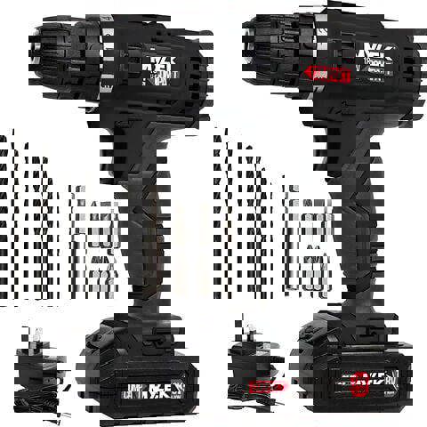 Mylek 18V Cordless Li-ion Drill And 13 Piece Accessory Set