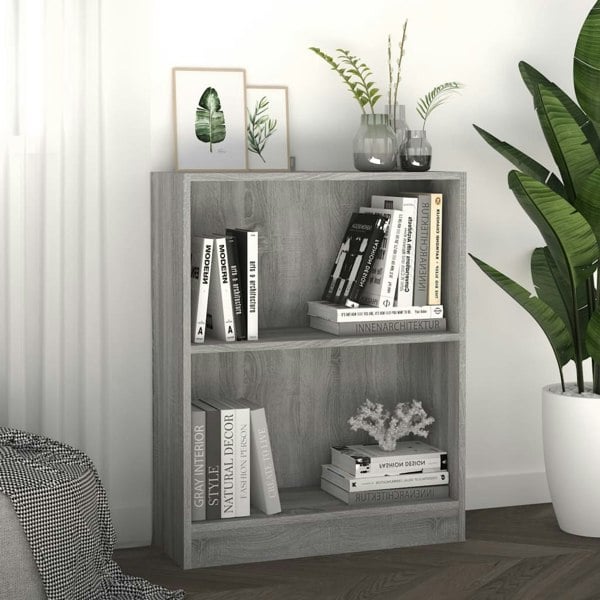 Berkfield Bookshelf Grey Sonoma 60x24x74.5 cm Engineered Wood