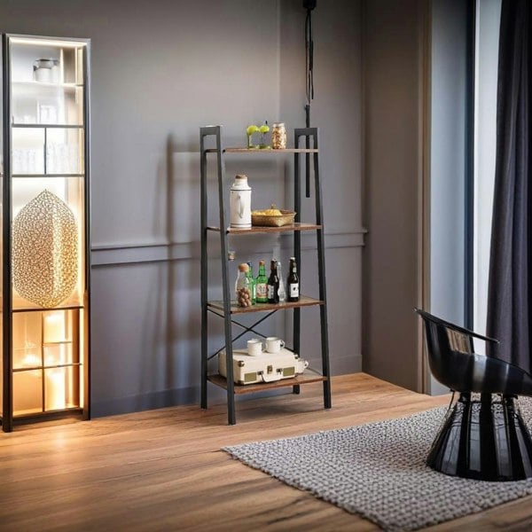 Modcraft 4-Tier Ladder Shelf - Industrial Bookshelf