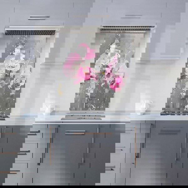 Warren Reed - Designer Pink Orchids Splashart Kitchen Splashback