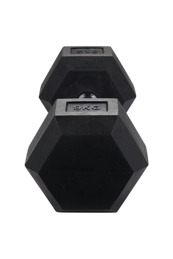 Living and Home Cast Iron Rubber Hex Dumbbell Set Hand Weight