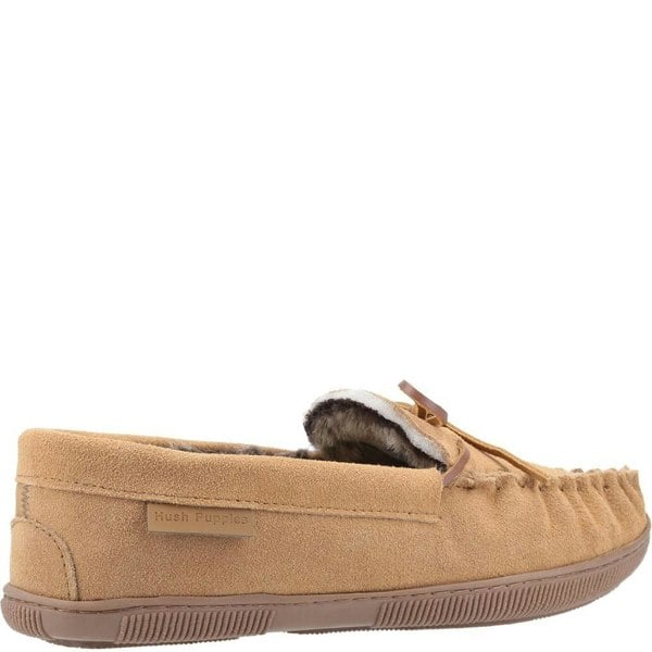 Hush Puppies Mens Ace Slip On Leather Slipper - Tan