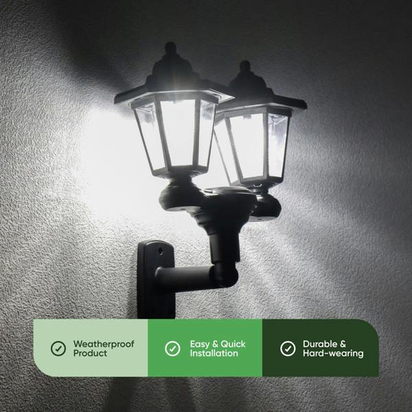 Gardenwize 3-in-1 Double Headlamp Solar Garden LED Light