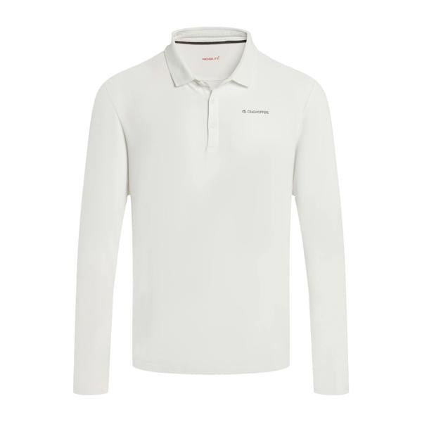 Craghoppers Mens Bramshaw Golf Nosilife Long-Sleeved Polo Shirt - White - 