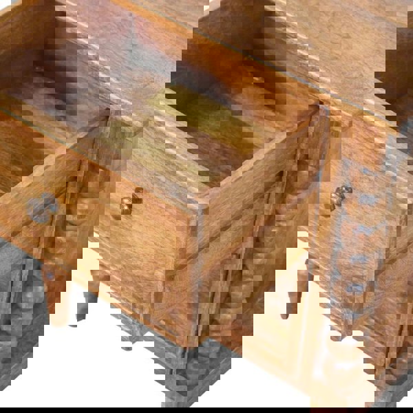 Artisan Furniture Solid Wood Spindle Leg Amber Oak Nightstand