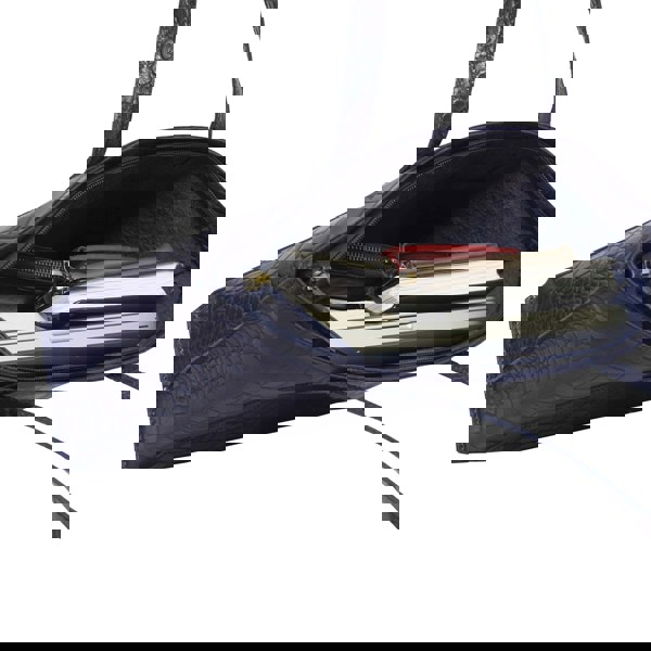 Assots London 'AGNES' Navy Croc Real Leather Designer Tote Bag