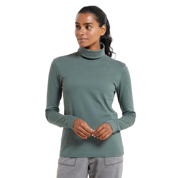 Mountain Warehouse Womens/Ladies Meribel Cotton Roll Neck Long-Sleeved Top - Khaki - 