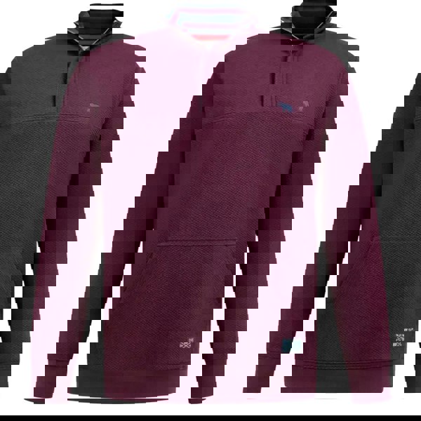 Duke Mens D555 Lancaster Quilted Quarter Zip Kingsize Sweatshirt - Burgundy