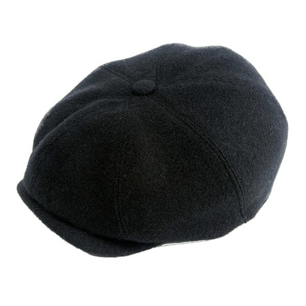 Gamble & Gunn Dilworth - 8 Panel British Made 15oz Black Harris Tweed Cap 