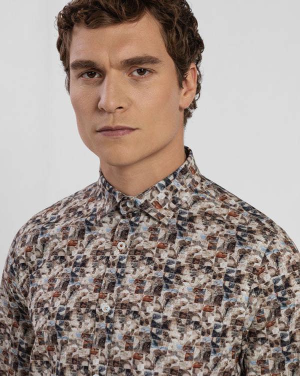 Steel & Jelly Limited Edition Stone Abstract Slim Fit Shirt