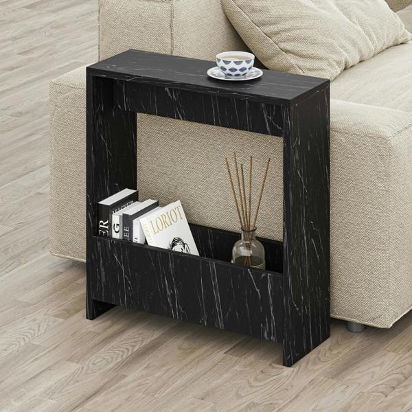 Decortie Simpi Slim End Table with Magazine Rack (H) 60cm
