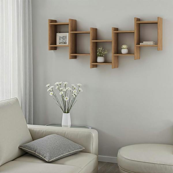 Decortie Bat Modern Floating Shelf Multipurpose Wall Unit H 64cm