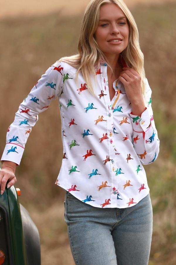 HORSE RIDER WOMENS PRINT SHIRT - Premium Men's Patterned Shirt by Claudio Lugli | Bold Design, Tailored Fit, Best Printed Shirts