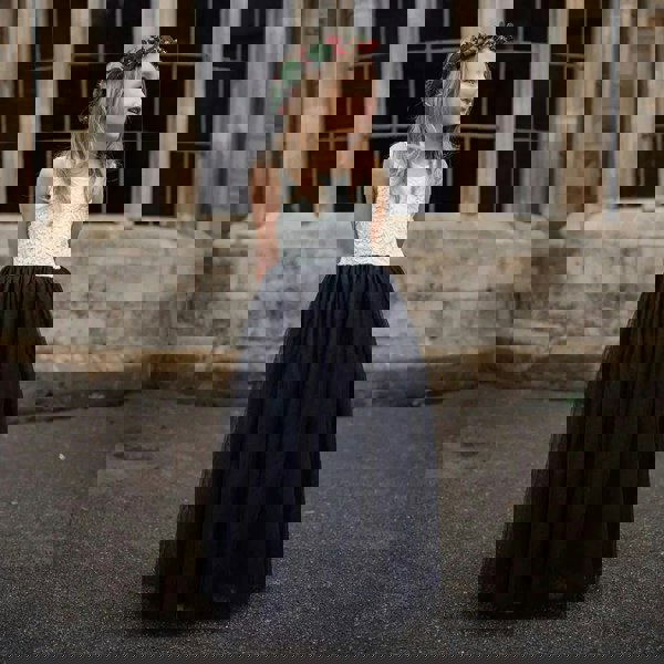 young girl in wedding grounds