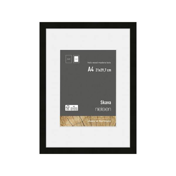 nielsen Skava Black Wooden Picture Frame with White Mount