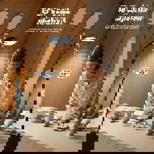 Emitto LED Floor Lamp Dimmable Standing Reading Light Remote Control Black 12W