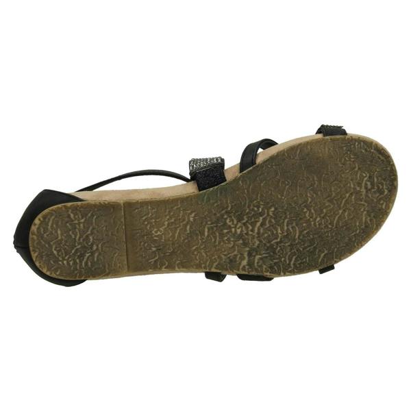 Savannah Ladies Savannah Low Wedge Diamante X Strap Sandals