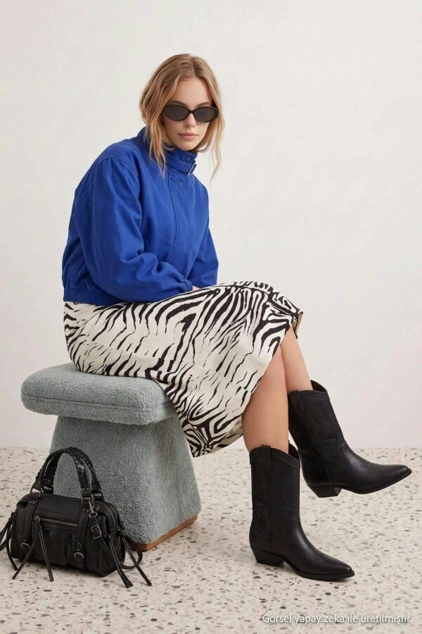 WOVCOR Midi Satin Skirt