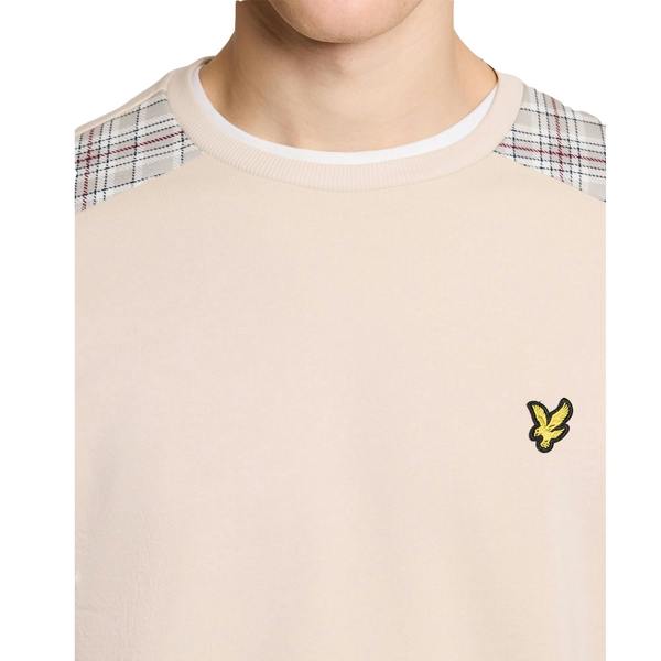 Lyle & Scott Check Panelled Crew Neck Sweatshirt Cove