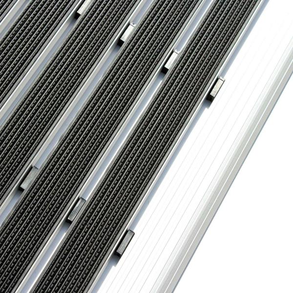 Ultralux Outdoor Aluminium Drainage Door Mat – Non-Slip Heavy Duty Scraper Doormat – Weatherproof, Rustproof Metal Frame – Grey & Black – 40 x 60cm UAN04060GR