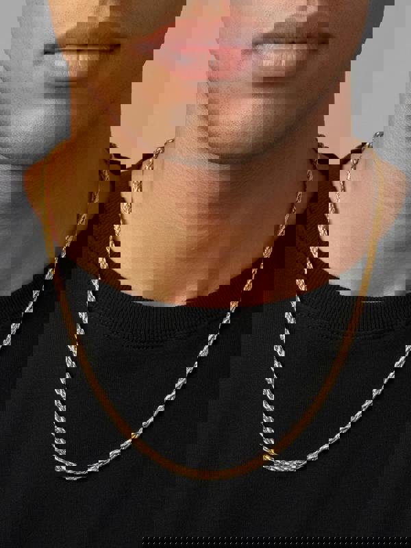 MUCHV Men's Twisted Chain Necklace - 60cm