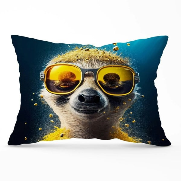 Warren Reed Meerkat With Golden Glasses Splashart Cushions